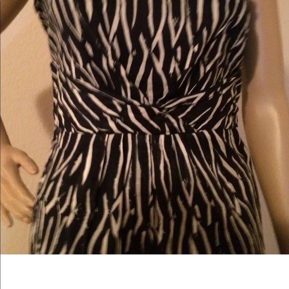 Womens LOFT ANN TAYLOR Dress 100% Cotton Sleeveless Lined B & W color Size 4 - Picture 3 of 6